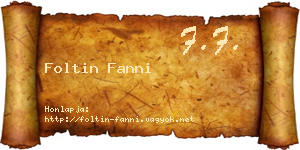 Foltin Fanni névjegykártya