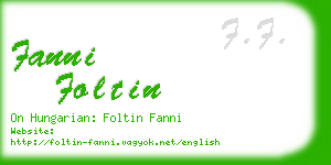 fanni foltin business card